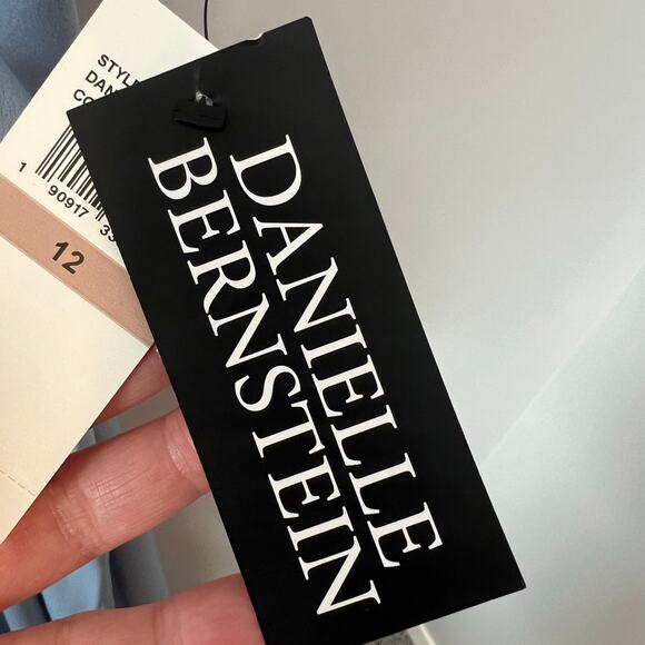 Danielle Bernstein NEW Blue Satin Slip Dress Size 12 90s - Picture 14 of 15